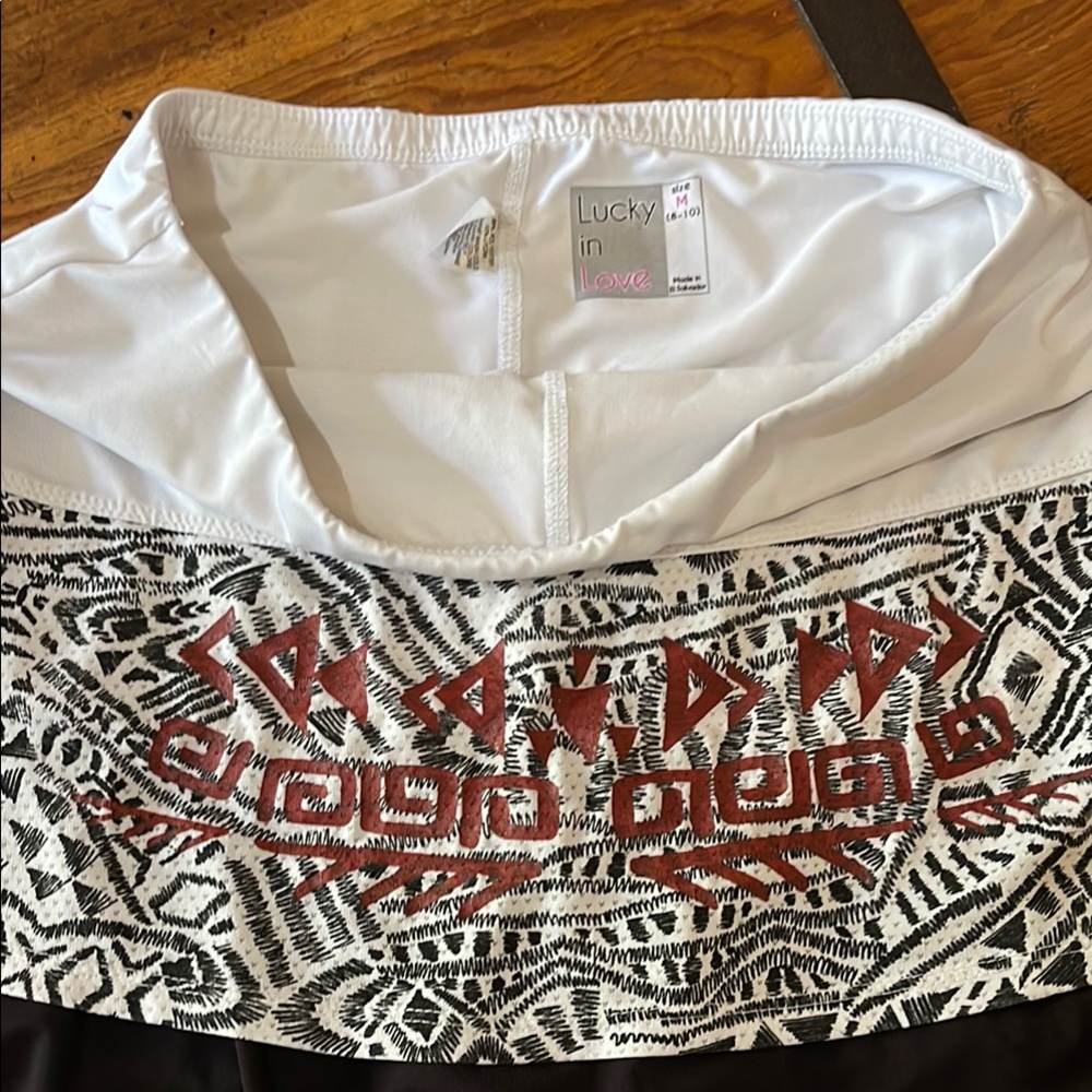 Lucky in Love Black and White Skirt with Red Accents